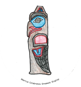 ornament depicting a Native American totem pole