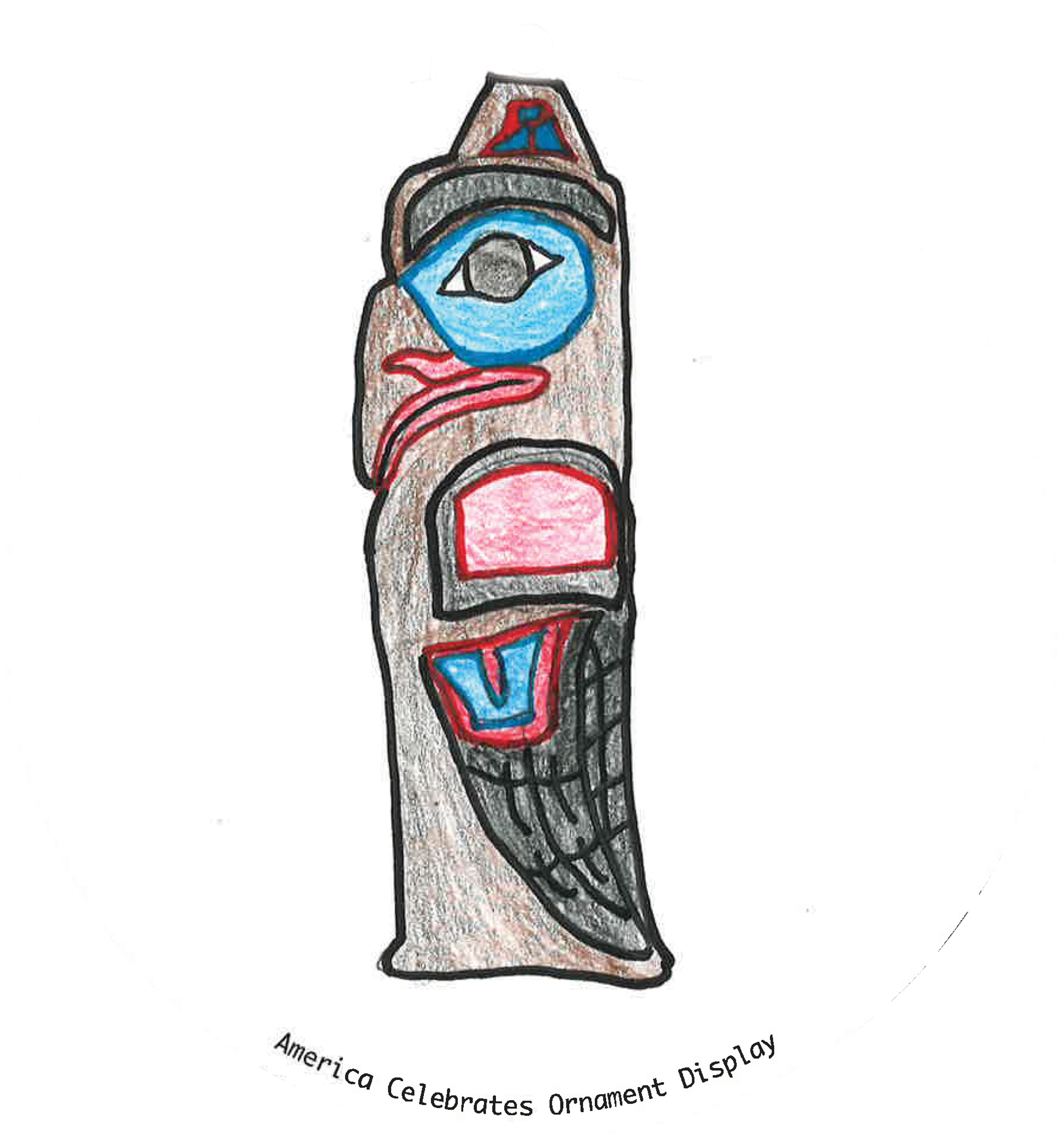 ornament depicting a Native American totem pole