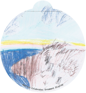 ornament depicting a shoreline