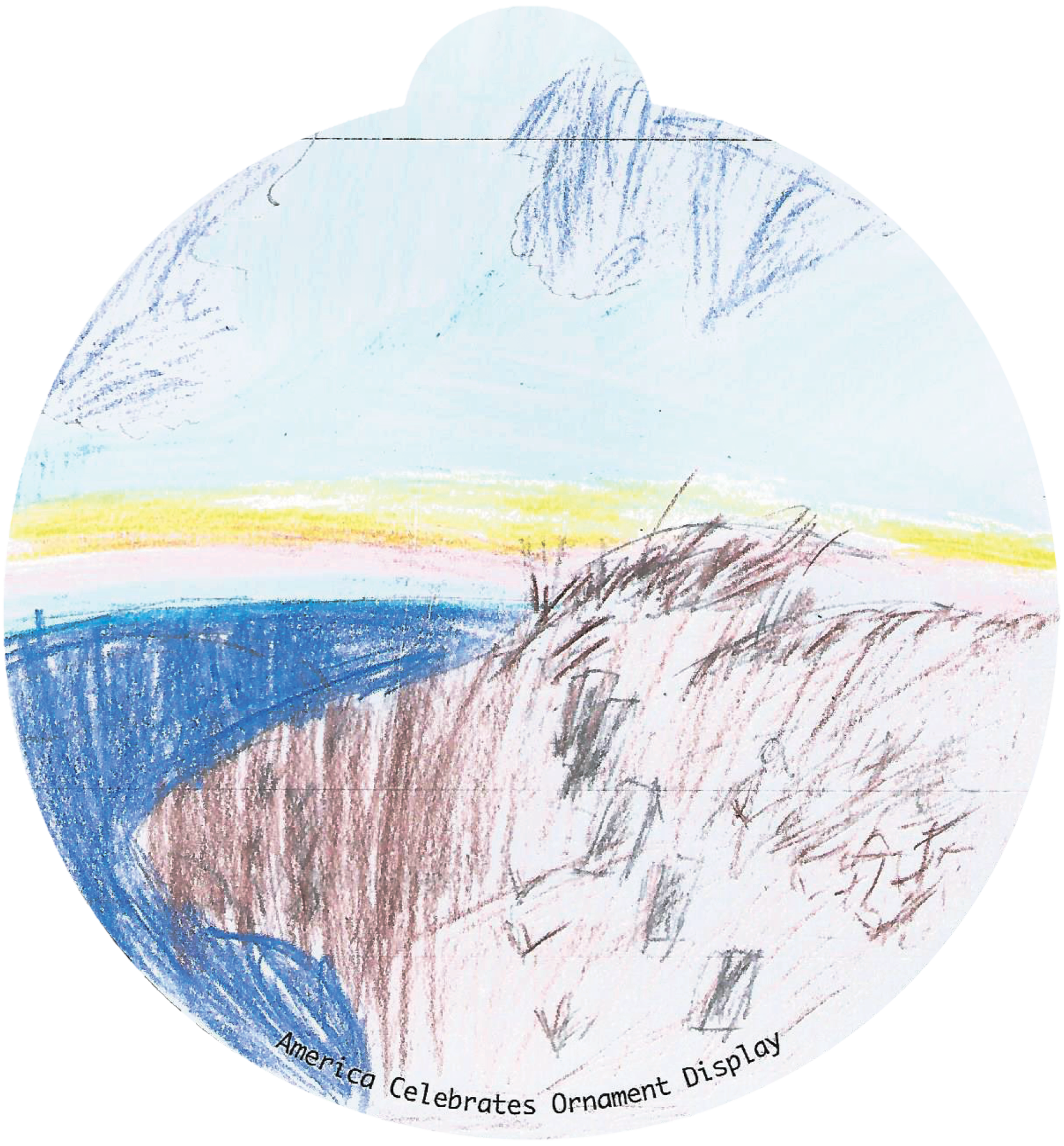 ornament depicting a shoreline
