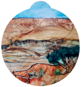 ornament depicting a canyon