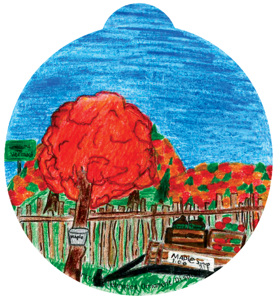 ornament depicting autumnal trees