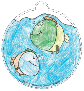 Illustration of two fish underwater