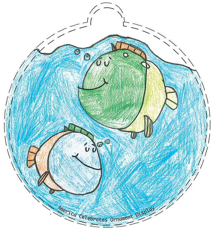 Illustration of two fish underwater
